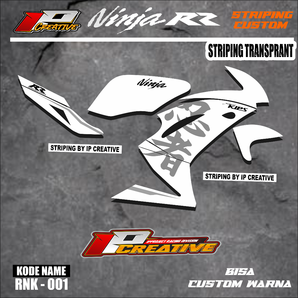 Jual Stiker Ninja RR New Striping Transparan Ninja RR 150 Kanji ...