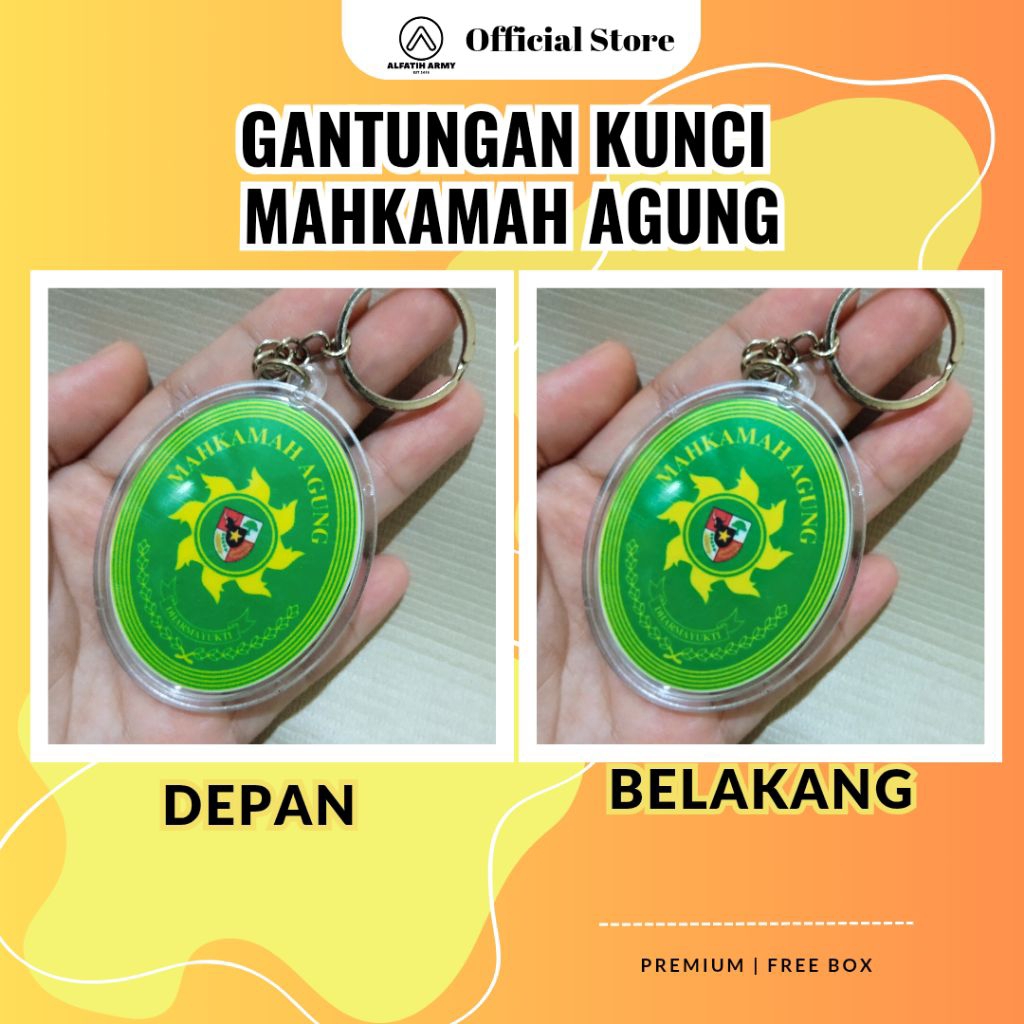 Jual ALFATIH ARMY Gantungan Kunci Mahkamah Agung Logo Akrilik 2 Sisi ...