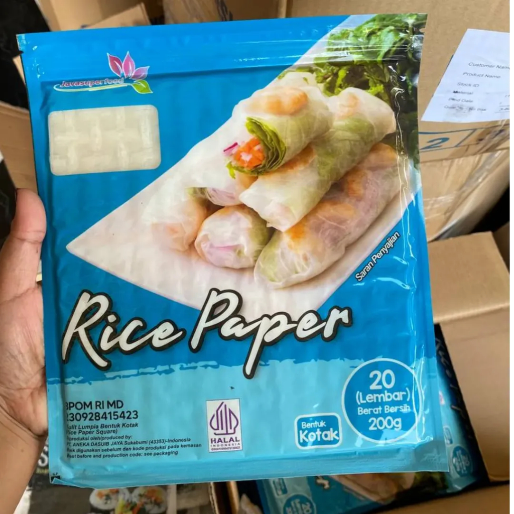 Jual Java Super Food Rice Paper Kulit Lumpia Beras Kotak 200gr – Lentur ...