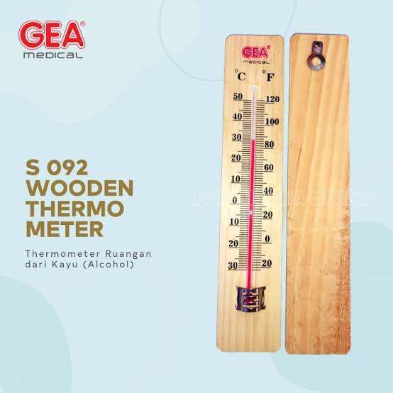 Jual Termometer GEA Ruangan kayu S092 / wooden Thermometer / termometer ...