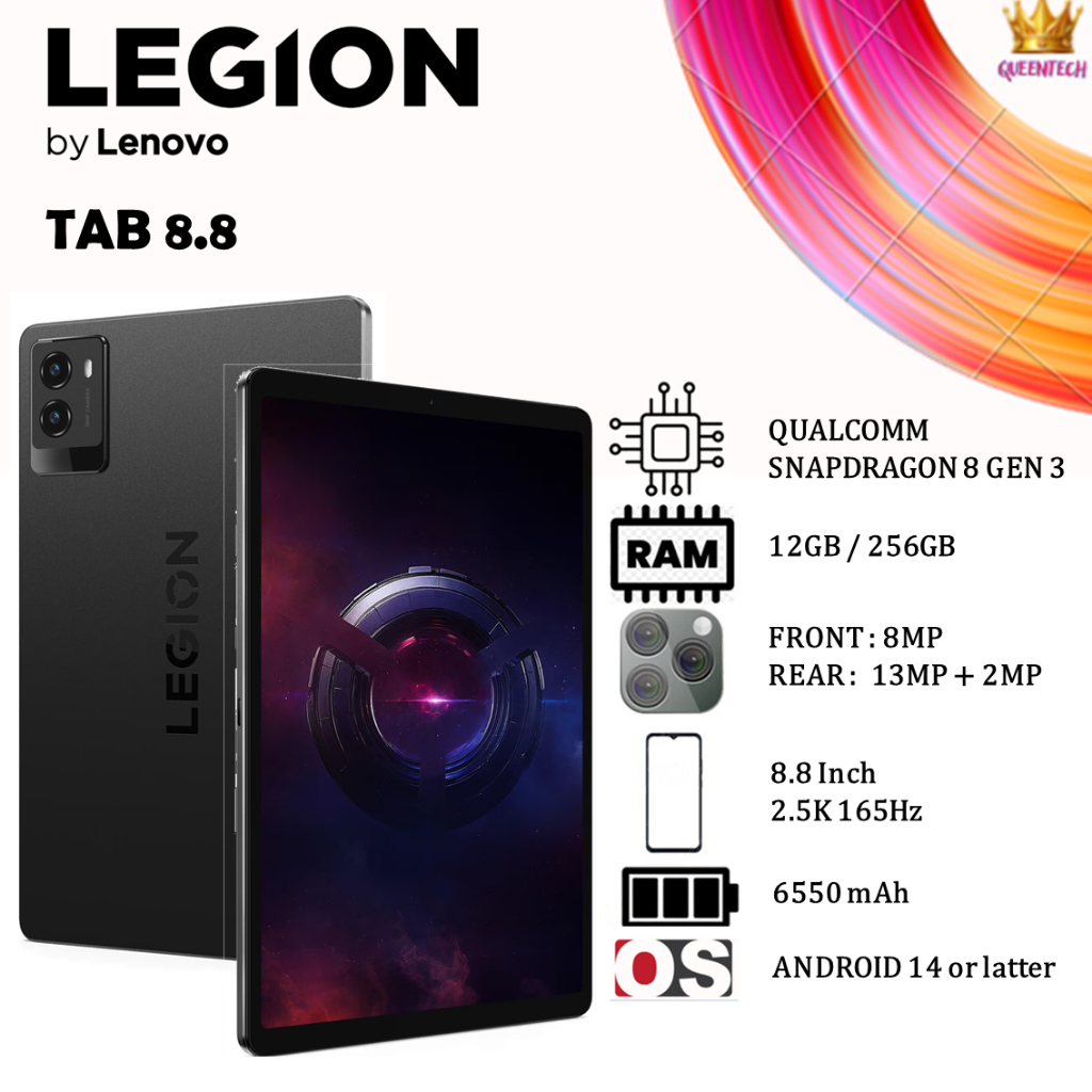 Jual Lenovo Legion Tab 8.8 Snapdragon 8 Gen 3 [12GB/256GB] 8.8