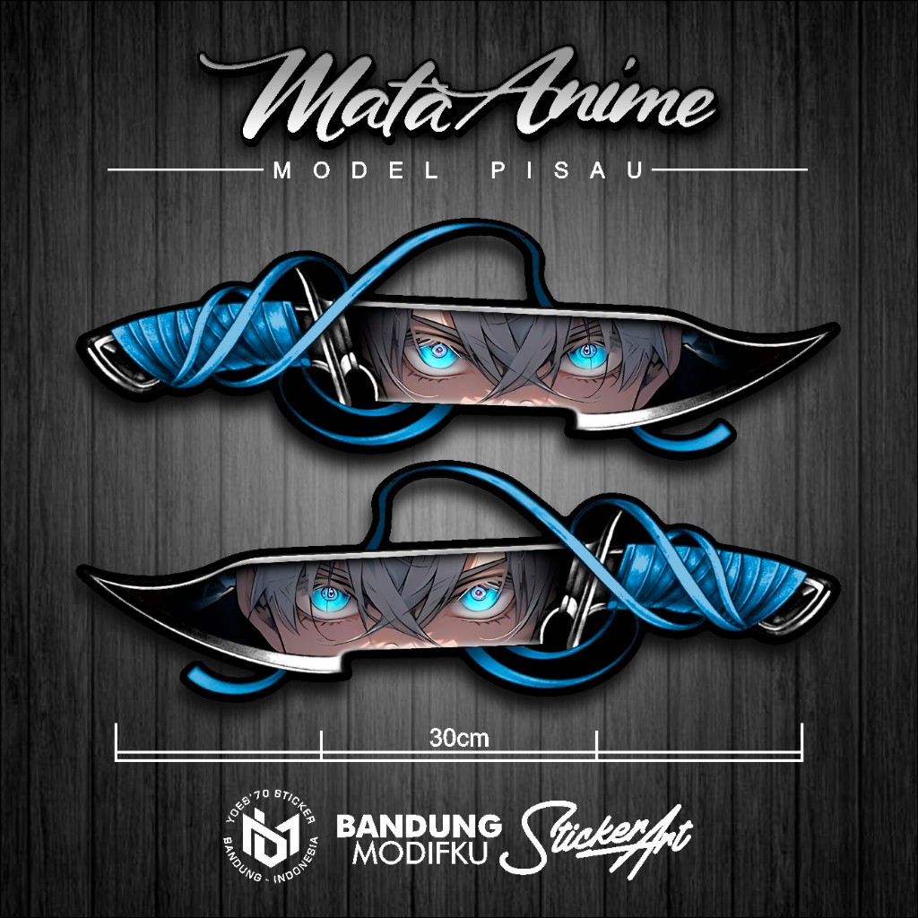 Jual STICKER MATA ANIME UNIVERSAL / MATA PISAU GOJO 5 / STIKER HELM ...