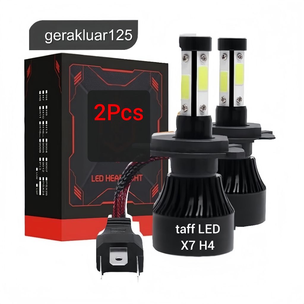 Lampu Depan Mobil LED COB Headlight H4 X7 48W 2Pcs