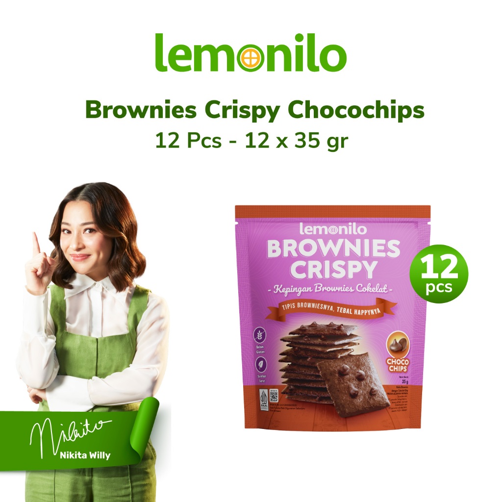 Jual 12 Pcs Lemonilo Brownies Crispy Chocochips 33g | Shopee Indonesia