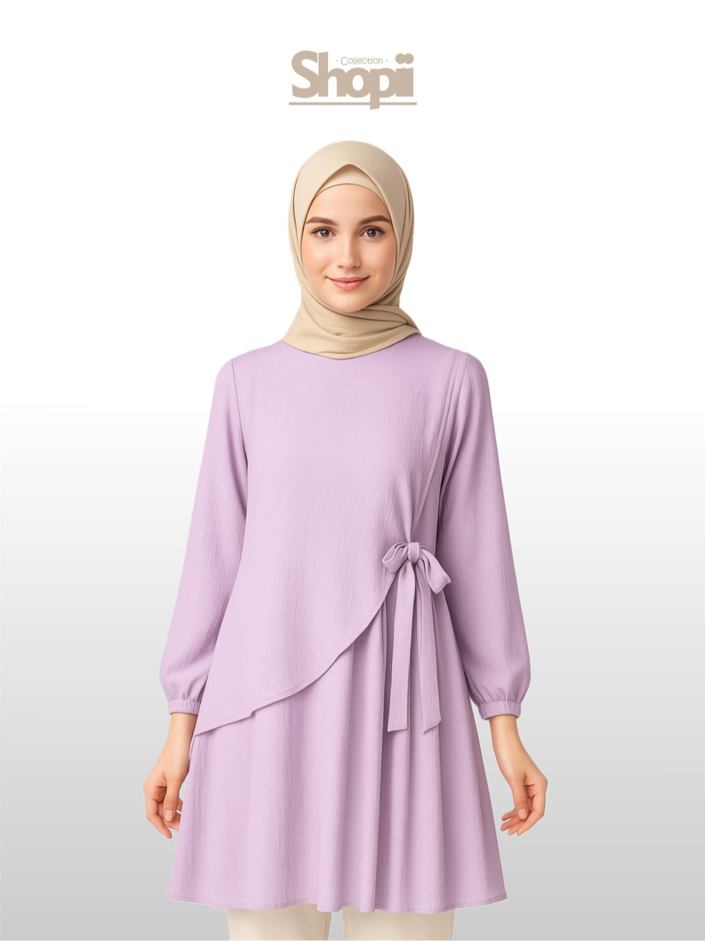 Jual Shopii - Daily Tunik Putih Polos Aksen Ruffle Simple Elegan ...