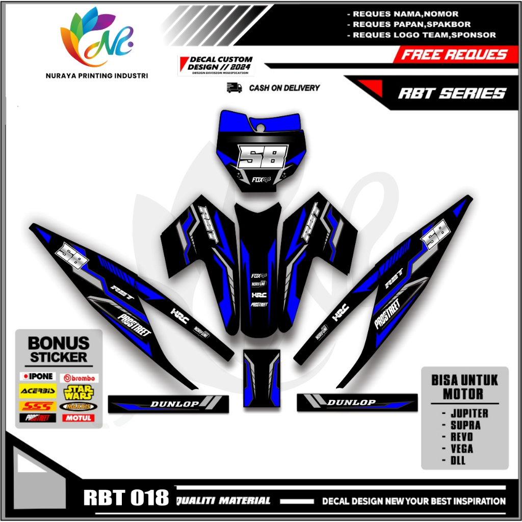 Jual Striping Rbt Motor Revo Fit 110 Motor Rbt Bebek Modif Supermoto Yz ...