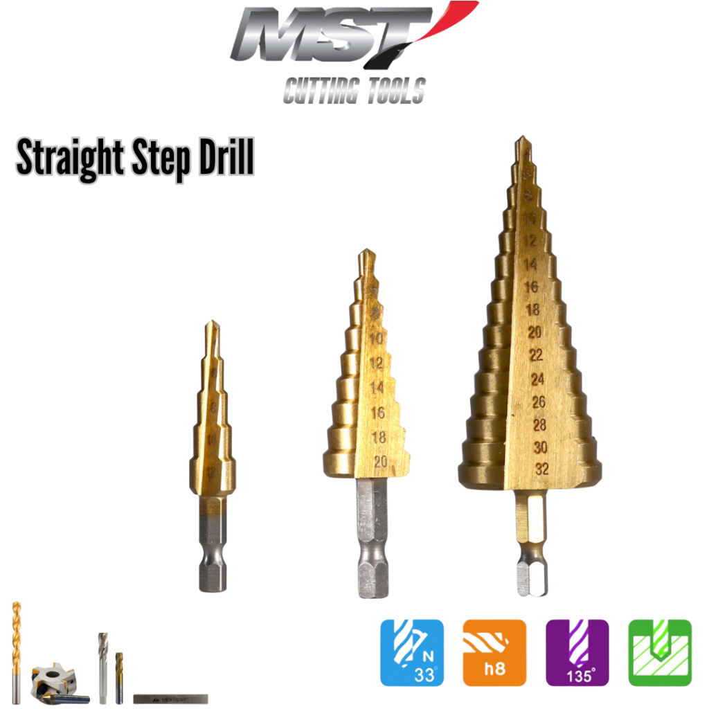 Jual Mata Bor Pagoda Lurus Besi Kuningan Kayu Plastik Step Drill ...