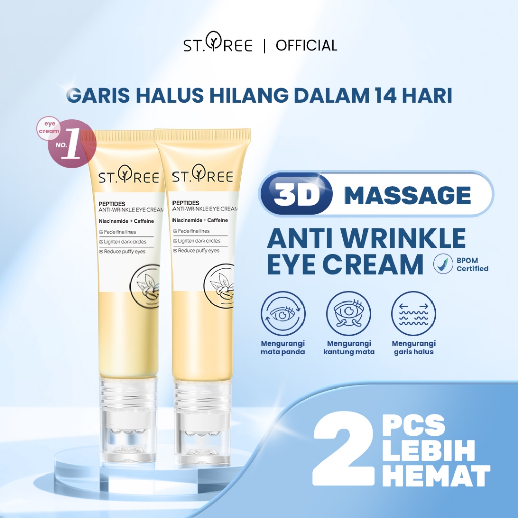 Jual [2PCS Lebih Hemat] ST.TREE Multi Peptides Anti-Wrinkle Eye Cream ...