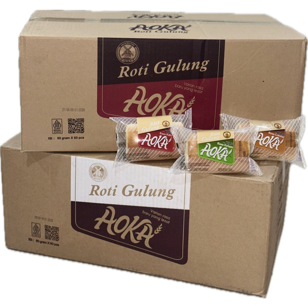 Jual ROTI GULUNG AOKA KARTON ISI 60 COOKIES ORIGINAL COKELAT KEJU ...