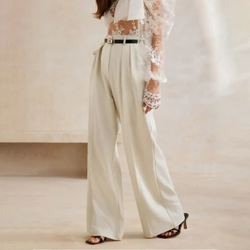 TERITORY Straight Pants High Waisted Culotte Celana Panjang Kulot Wanita Casual Formal