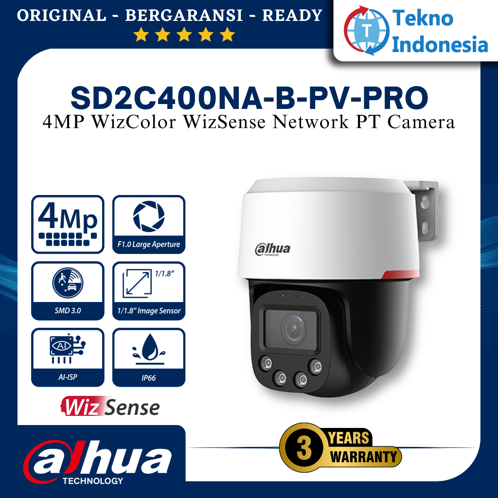 Jual Dahua 4MP WizColor WizSense Network PT Camera SD2C400NA-B-PV-PRO ...