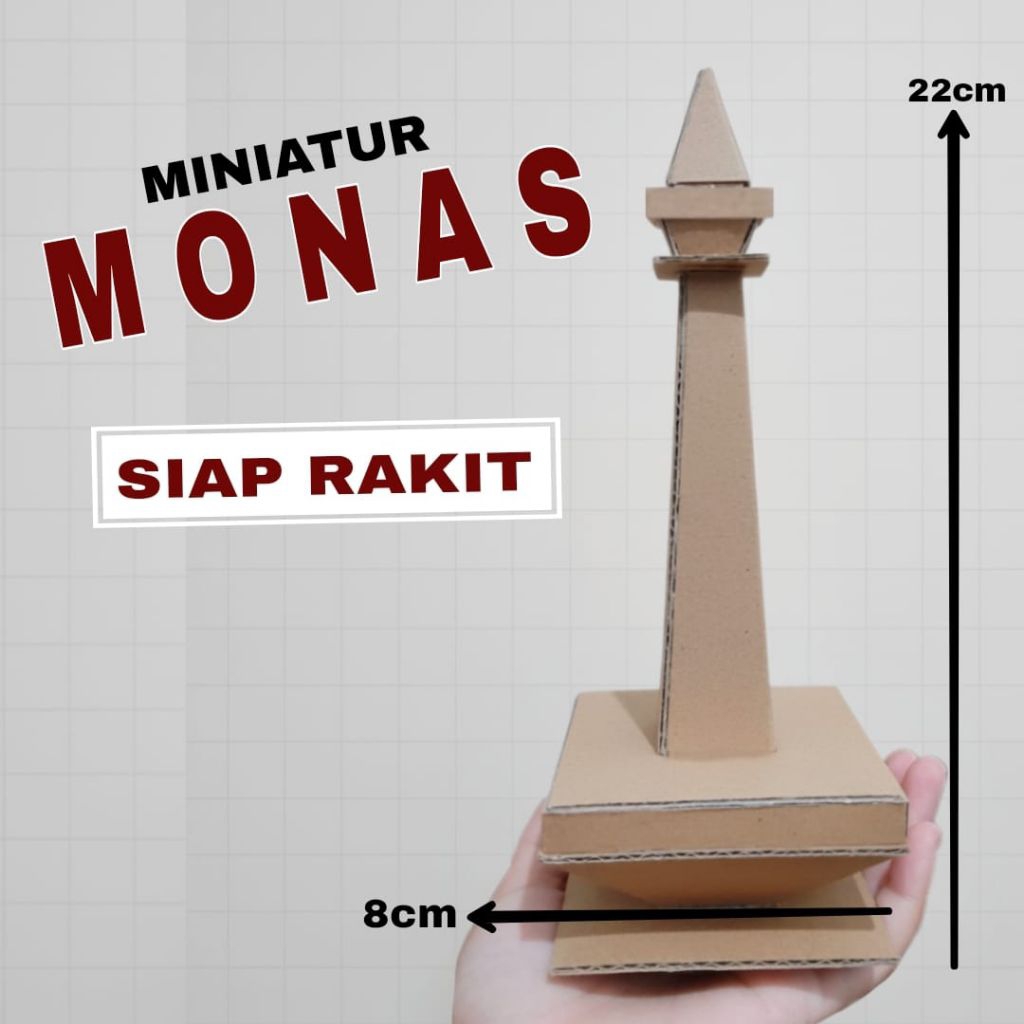 Prakarya Miniatur Monas Kardus Karton | Replika Monas | Bahan Ajar | Prakarya Sekolah