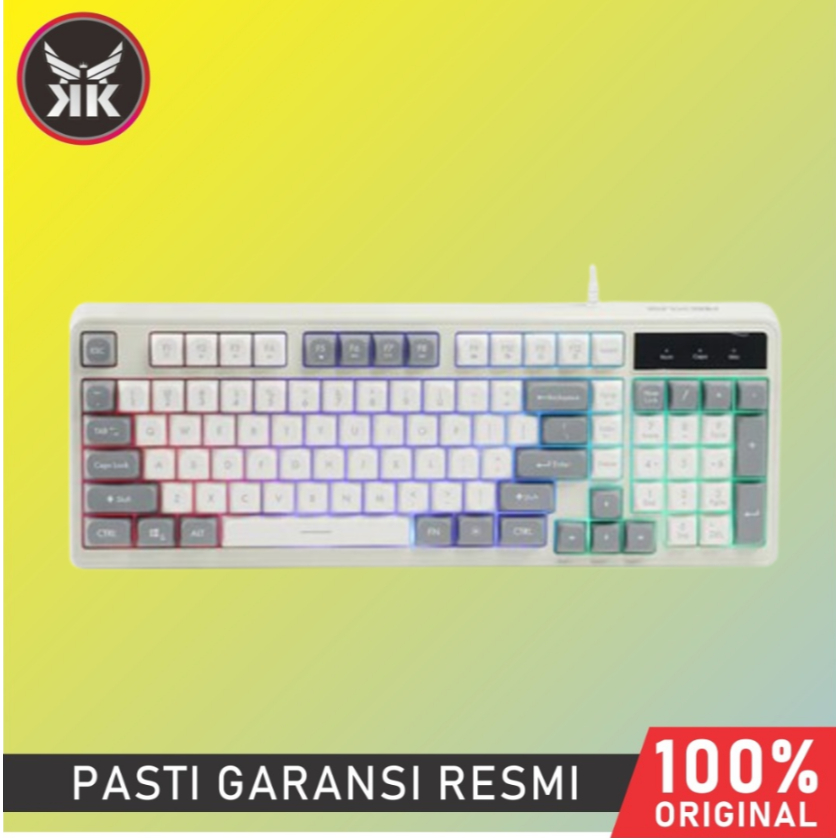 Jual REXUS K98M WIRED RETRO CLASIC RGB LED FULLSIZE CREAM WHITE ...