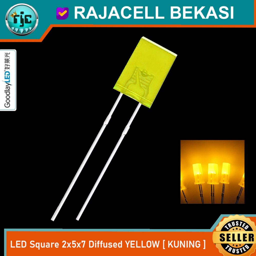 Jual Square LED 2x5x7mm Yellow Diffused Ultra Bright Kotak Rectangle ...