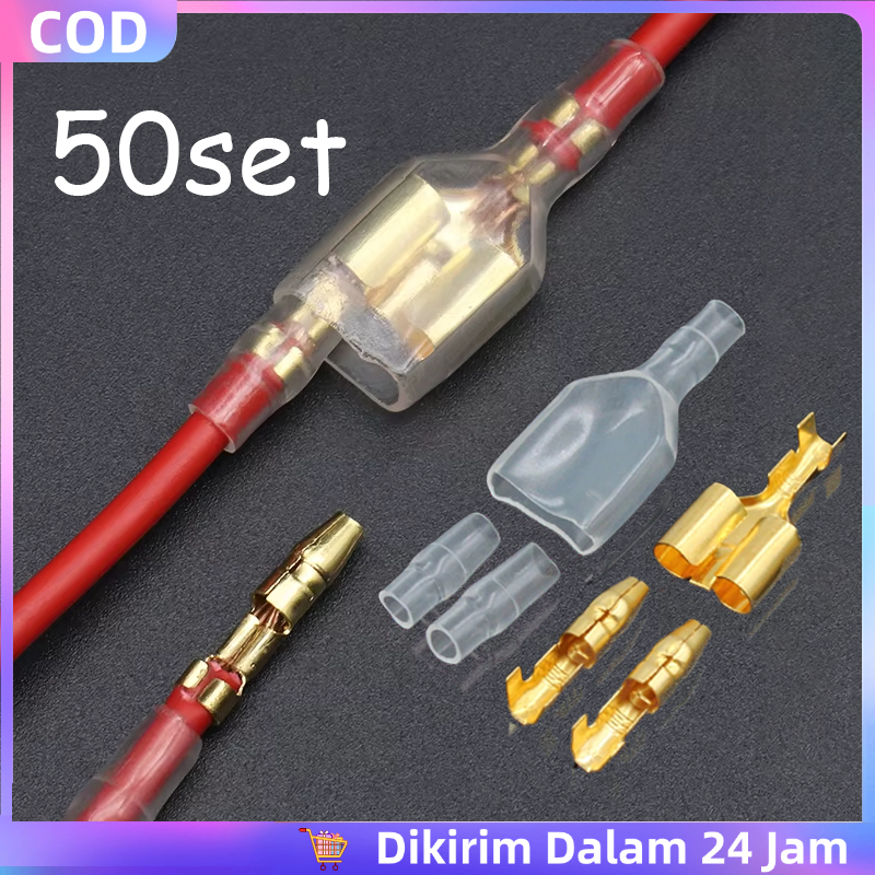 Jual Skun Terminal Bulat Female Male 50 set / Konektor Kabel Double ...
