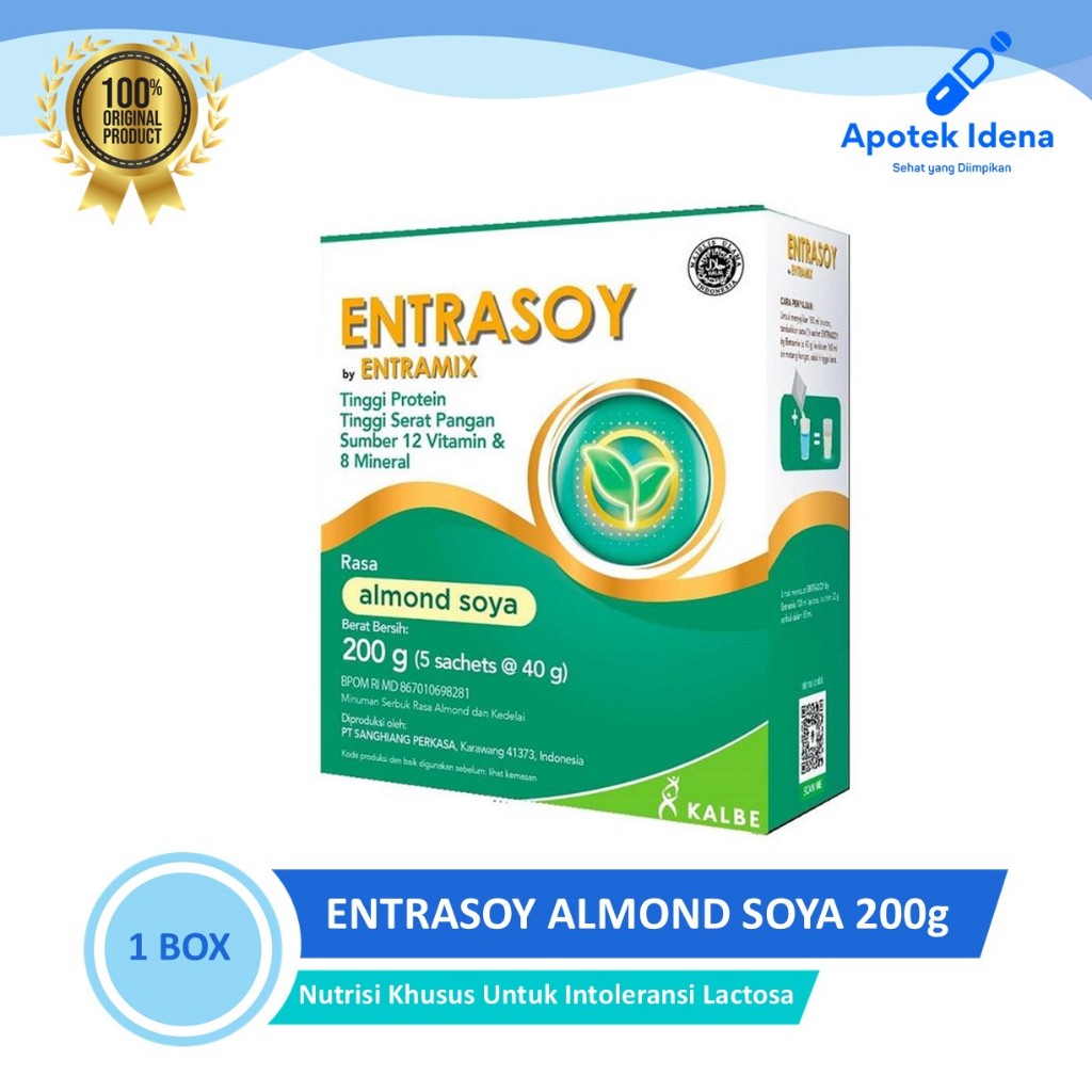 Jual ENTRASOY ALMOND SOYA 200 Gram - Susu Nutrisi Lengkap Rasa Almond ...