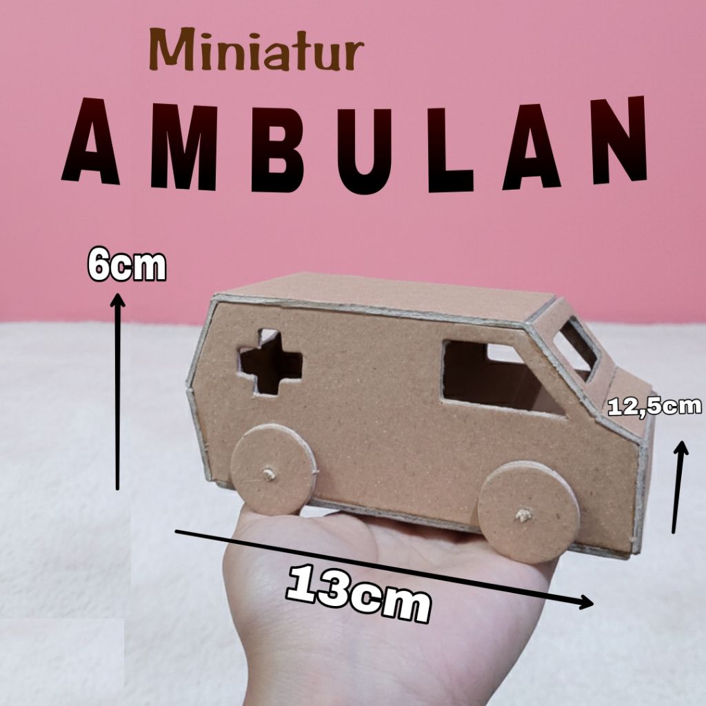 Prakarya Miniatur Mobil Ambulance Dari Kardus | Karton | Siap Rakit | Tugas Sekolah