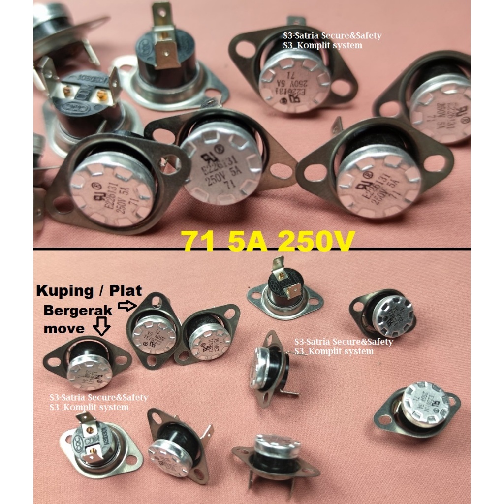 Jual 71C 5A Thermostat Sensor Suhu Pemutus Arus Otomatis Bimetal 71 C ...