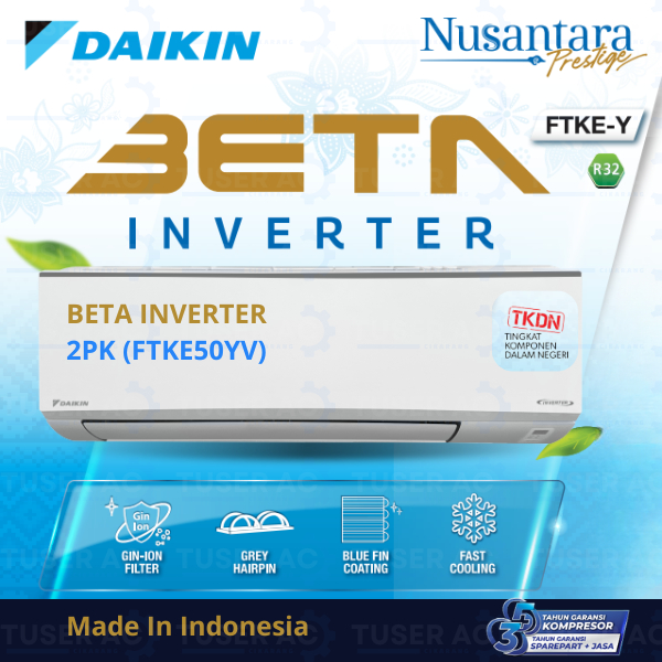 Jual AC DAIKIN Indonesia Beta Inverter 2PK 2PK tipe FTKE50YV STKE50YV ...