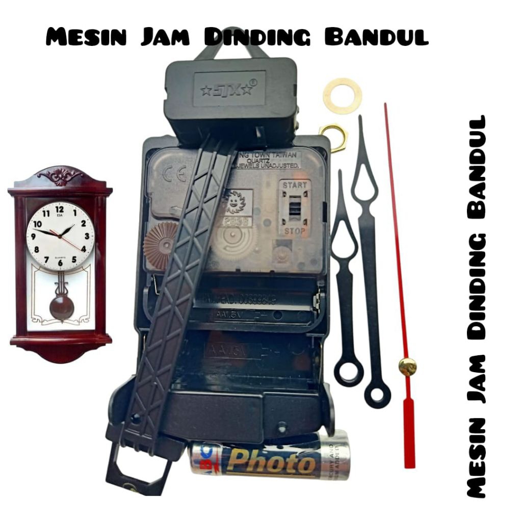 Jual Mesin Jam Dinding Bandul Detak Gratis Baterai ABC Cocok Untuk ...