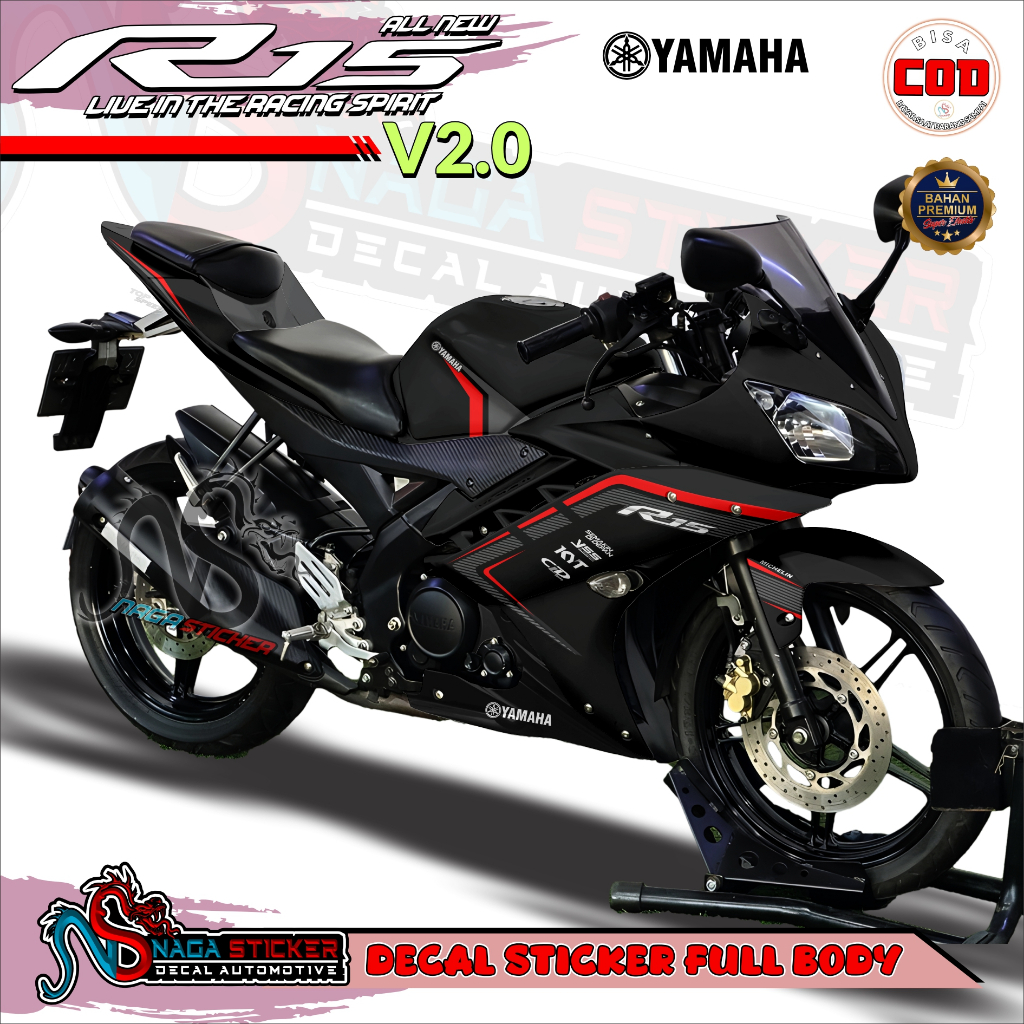 Jual BISA COD DECAL STIKER FULL BODY YAMAHA R15 V2 VARIASI SIMPLE 10 ...