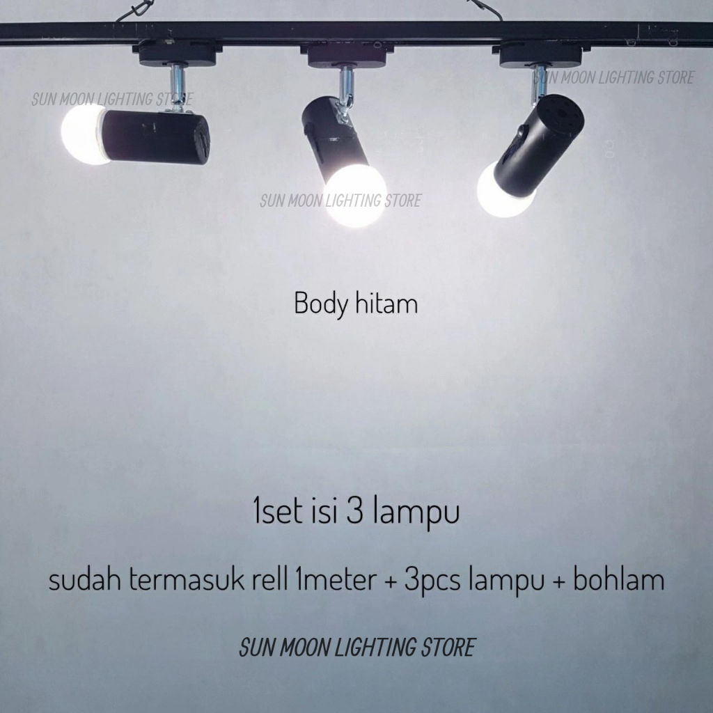 Jual lampu sorot led rell 1 meter spotlight fiting e27 track 1 set ...