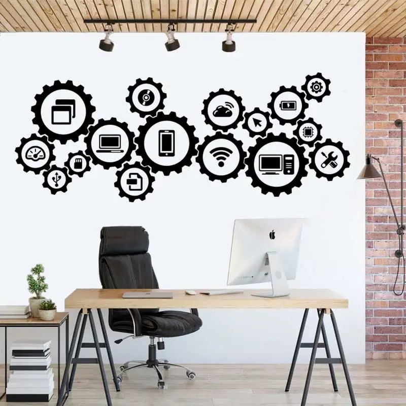 Jual Stiker Dinding Media Sosial Teknologi Informasi Sains Kamar Anak ...