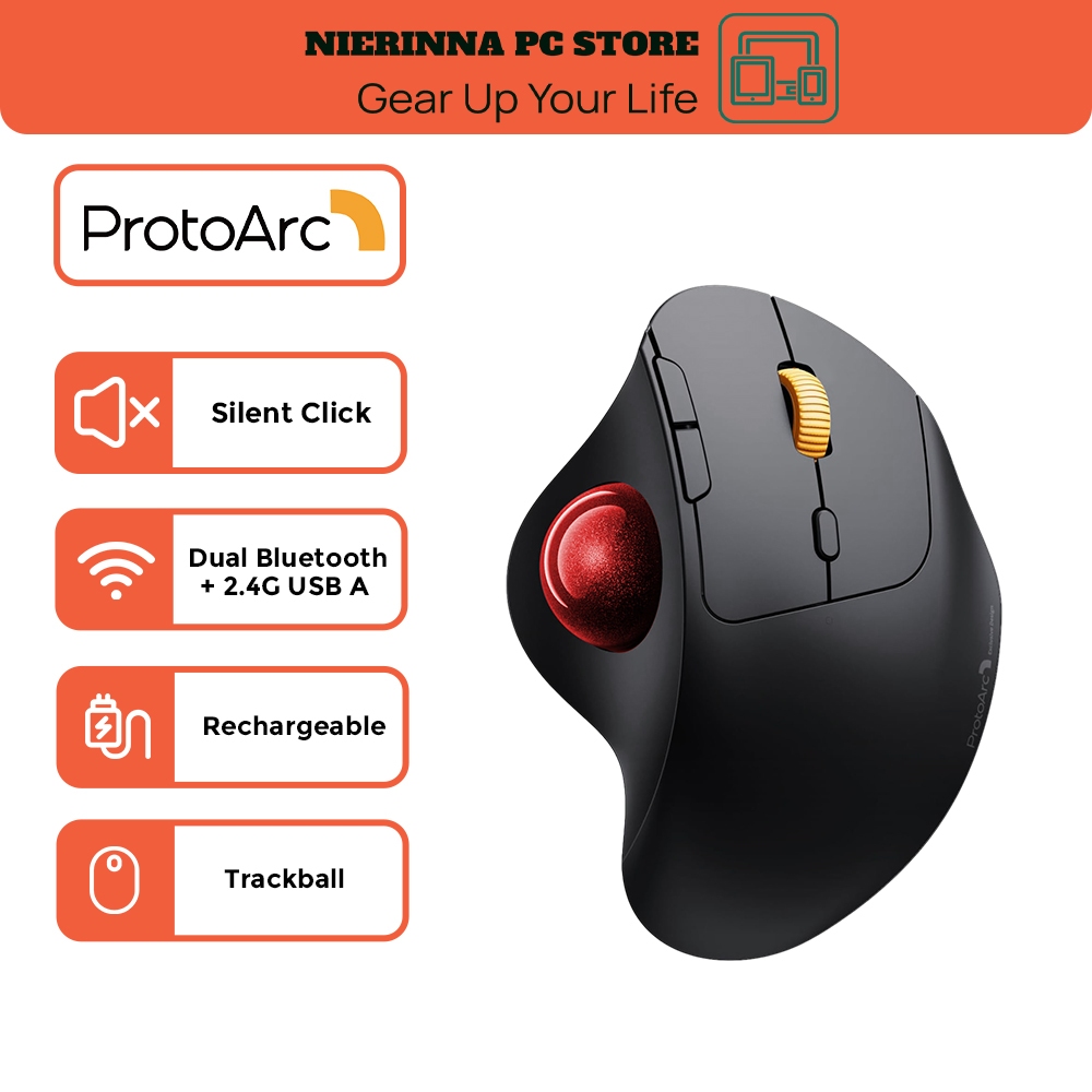 Jual ProtoArc EM04 Mouse Trackball Wireless 2.4G + Dual Bluetooth ...