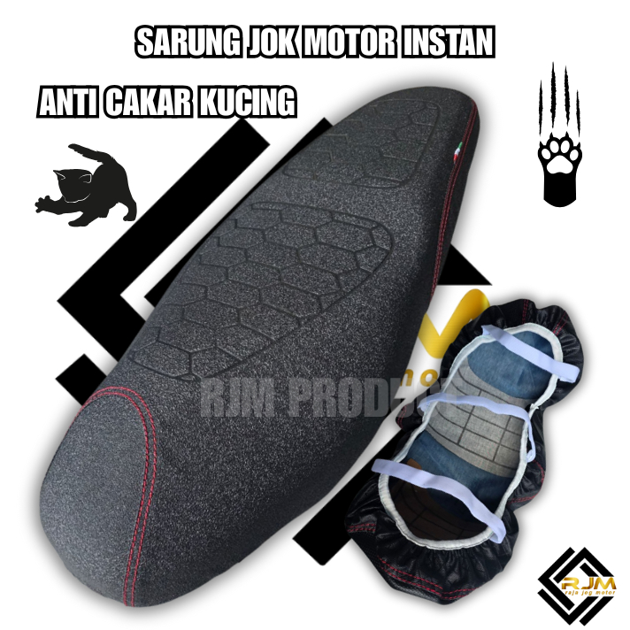 Sarung Jok Motor Anti Cakat Kucing Bahan Amplas Kasar Tebal Instan Langsung Pasang untuk semua Motor