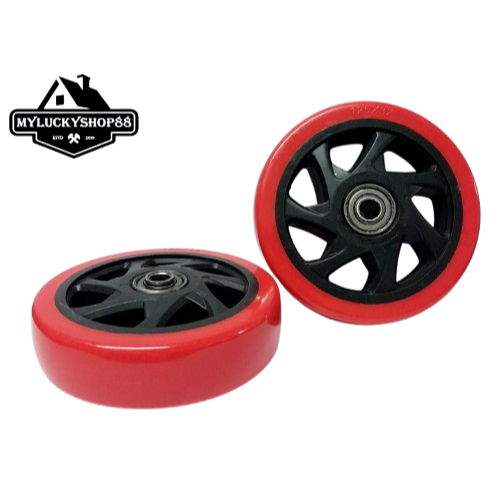 Jual Roda PU Merah Double Bearing Medium Duty 5 inch Wheel Only 5 ...