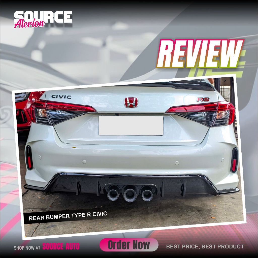 Jual CONVERT AND UPGRADE REAR BUMPER TYPE R FL5 V1 - HONDA NEW CIVIC ...