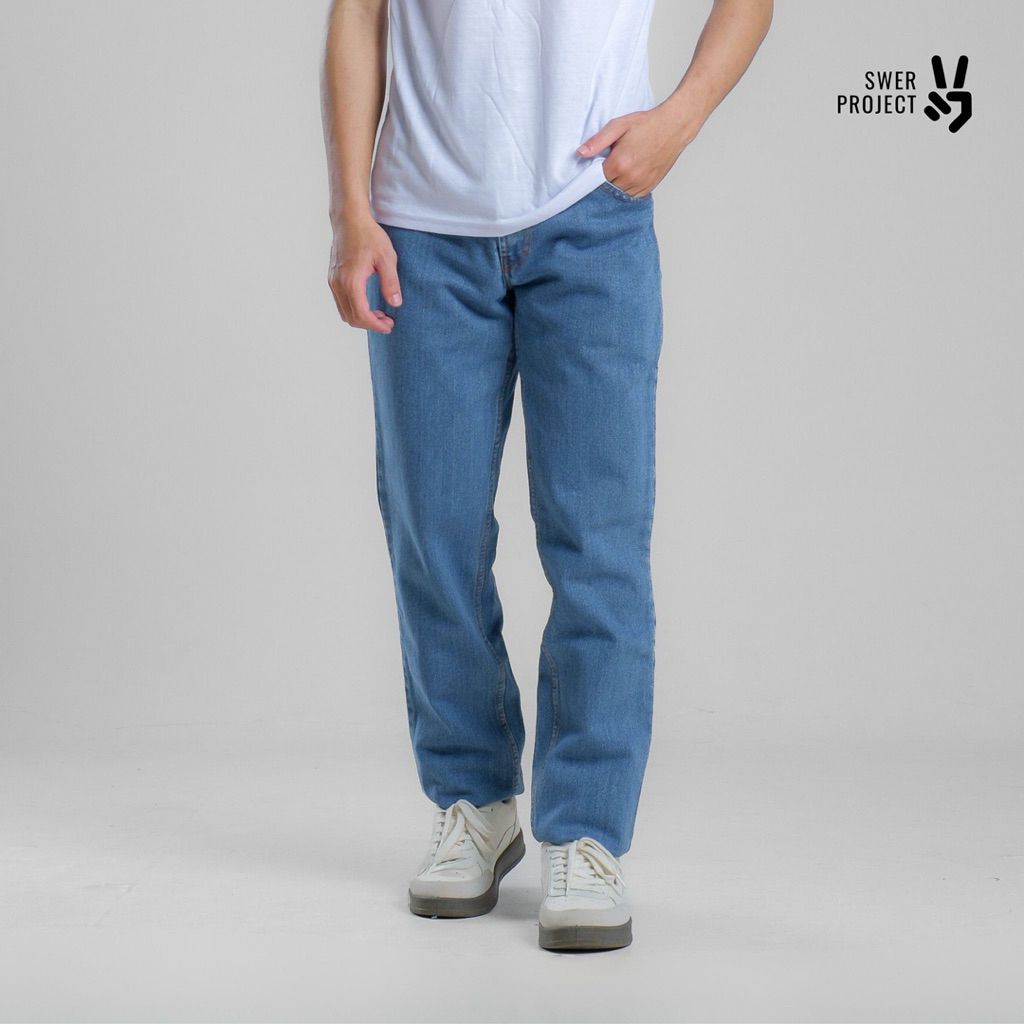 Jual Swer Project - Celana Jeans Pria Straight Fit – Denim Pants Light ...