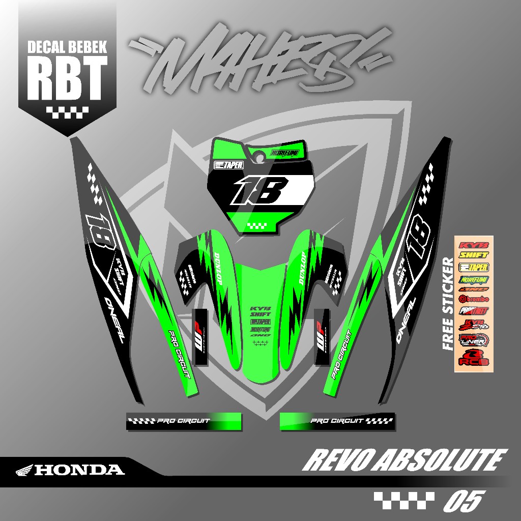 Jual Decal Stiker RBT HONDA REVO ABSOLUTE Sticker Variasi Striping ...