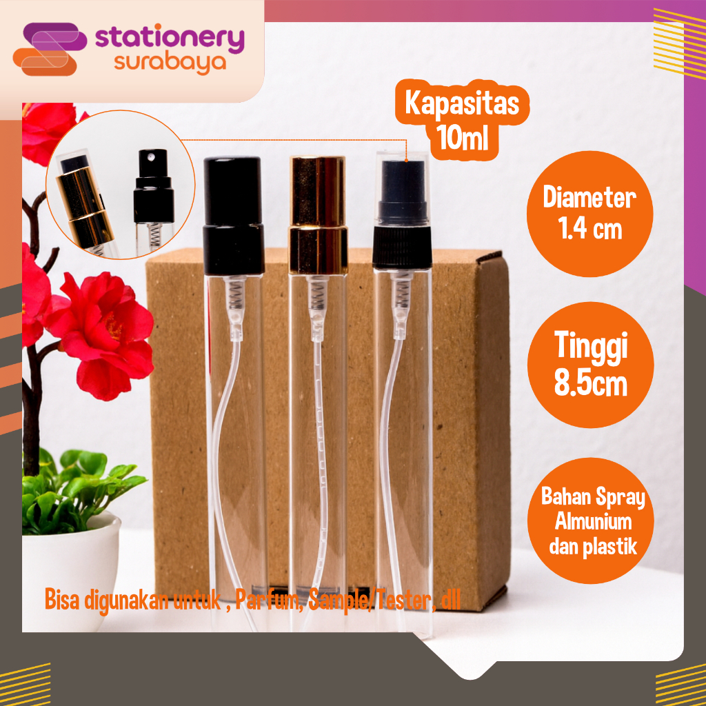 Jual Botol kaca spray semprot parfum mini travel portable tebal refill ...
