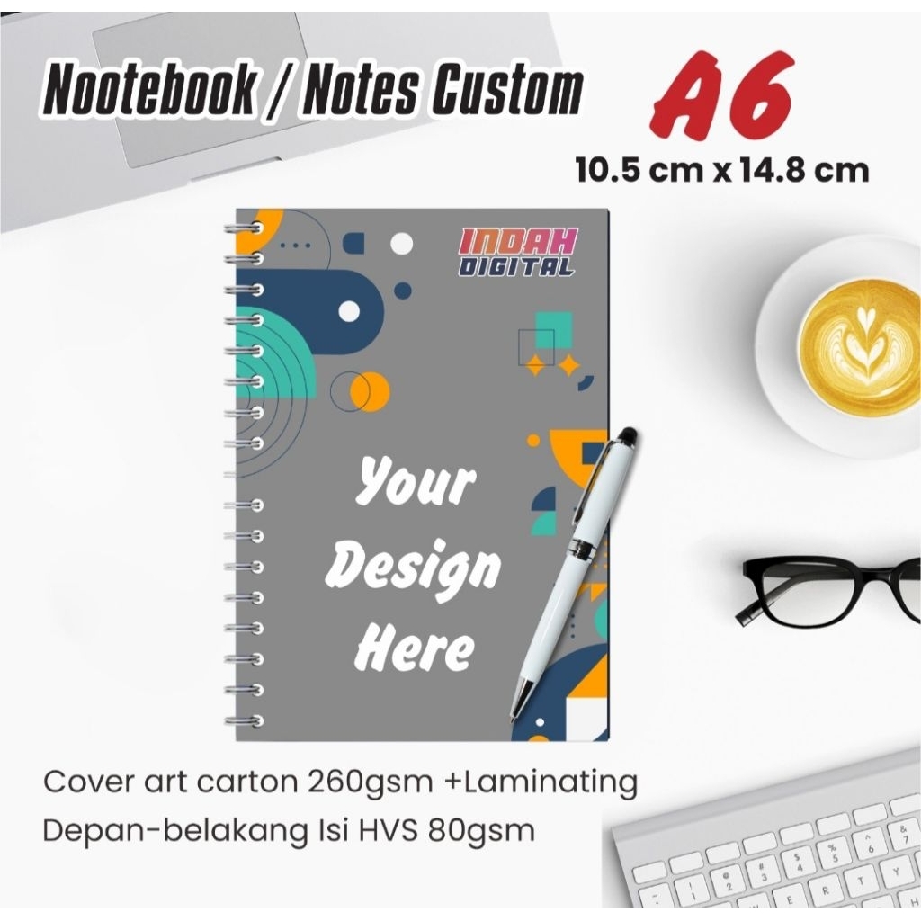 Jual Buku notebook custom,isi 100 lembar.buku notes/buku spiral.(tidak ...