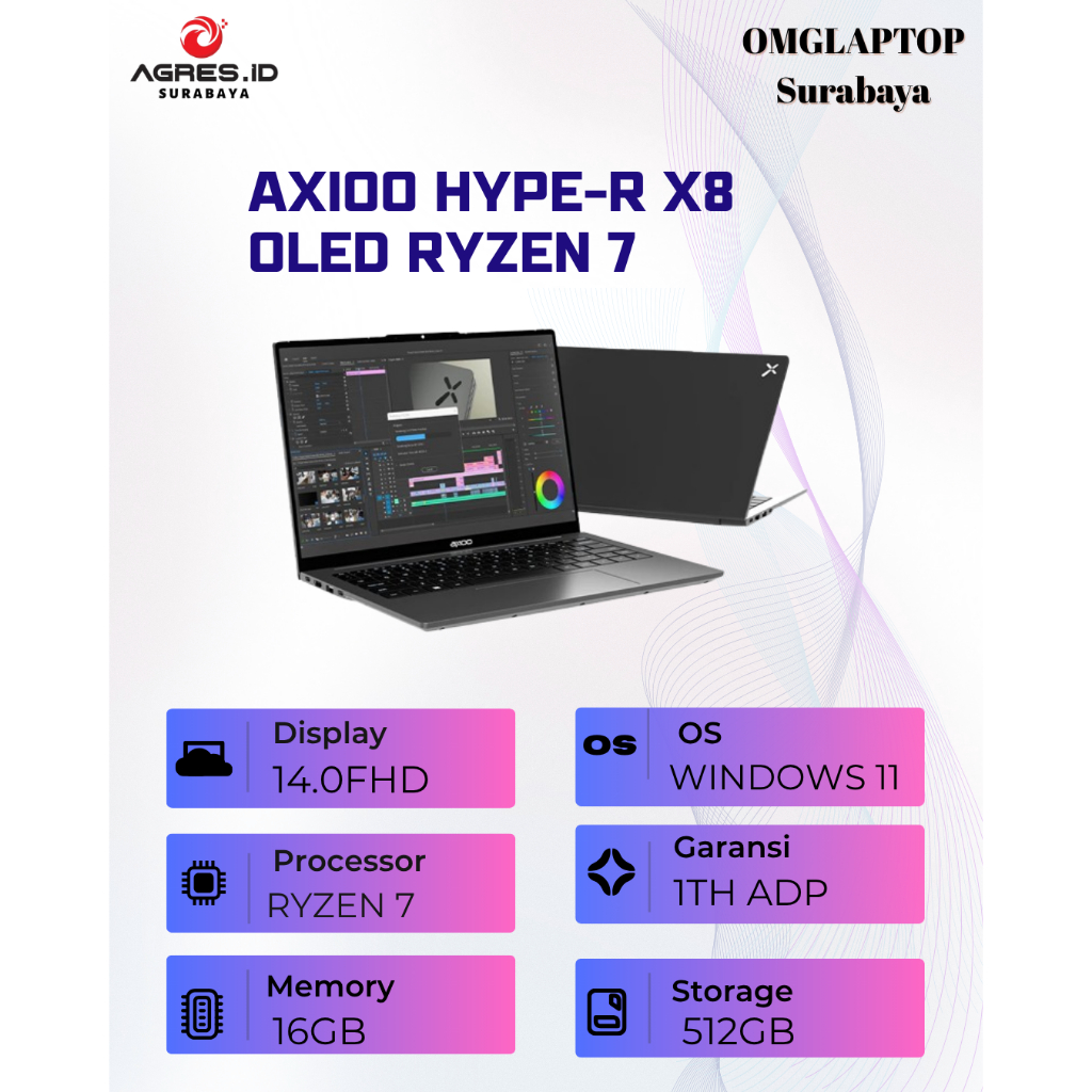 Jual AXIOO HYPE-R X8 OLED RYZEN 7 6850 16GB 512GB W11 14.0FHD IPS BLIT ...