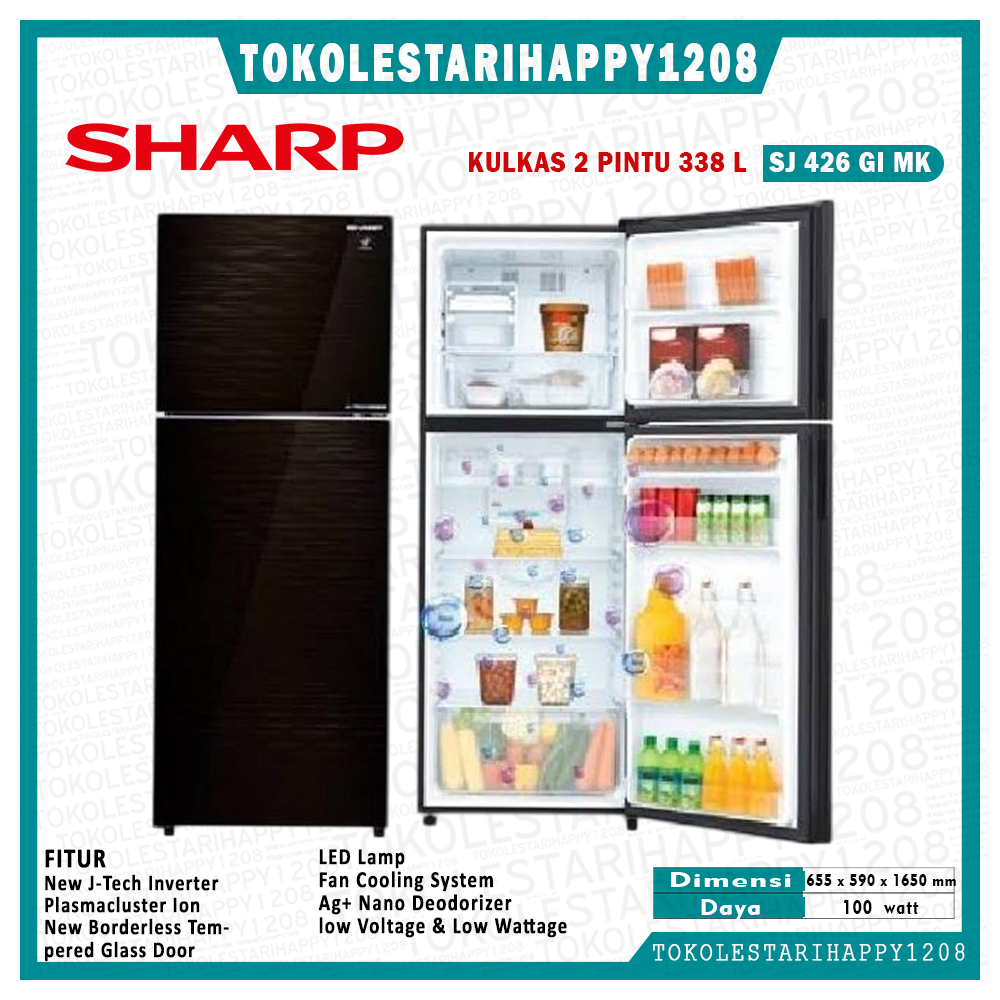 Jual Kulkas SHARP 2 Pintu SJ 426GI MK INVERTER 338 LITER GARANSI RESMI ...