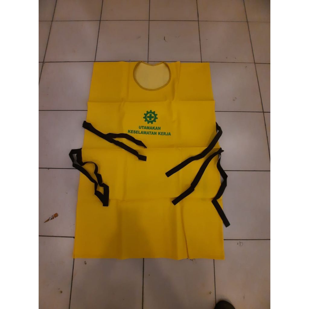 Jual Apron atau Celemek Industri 2 Sisi Logo K3 Kuning Material PVC ...