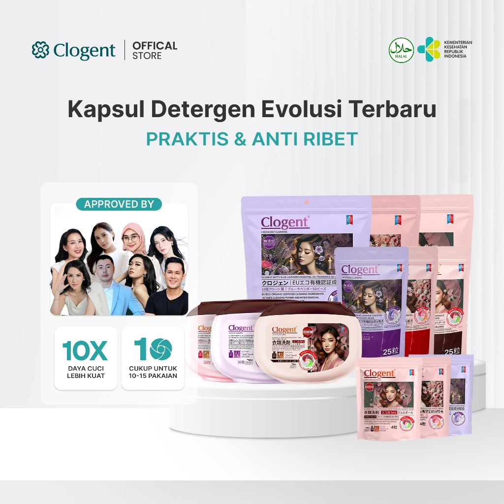 Jual CLOGENT Detergent Kapsul 5in1 Laundry Pods Aroma Rose Ebony ...