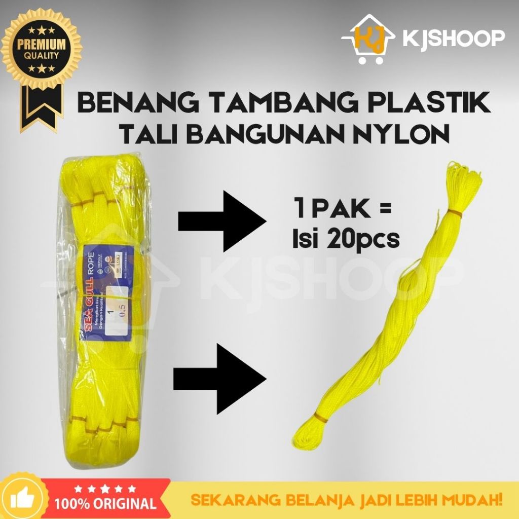 Jual BENANG TAMBANG PLASTIK NYLON TALI BANGUNAN NILON PACK | Shopee ...