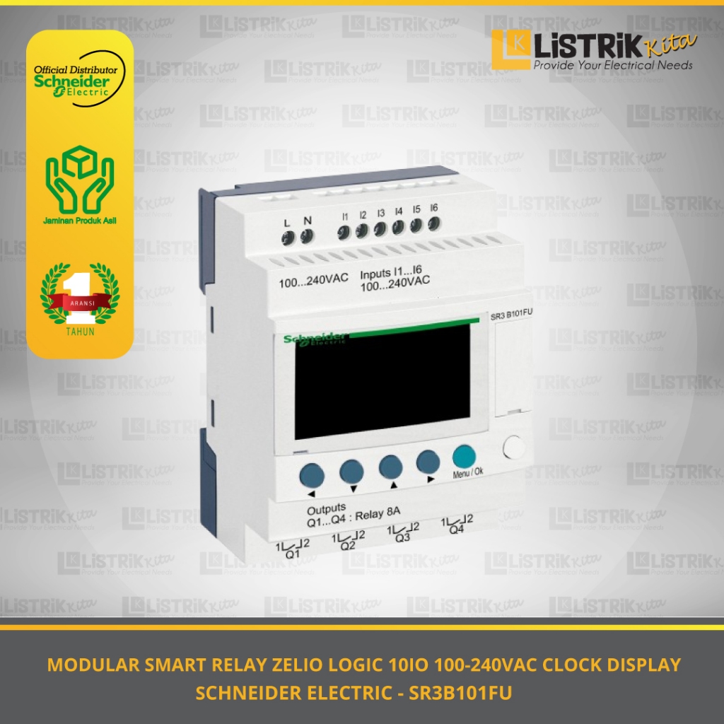 Jual MODULAR SMART RELAY ZELIO LOGIC 10IO 100-240VAC CLOCK DISPLAY ...