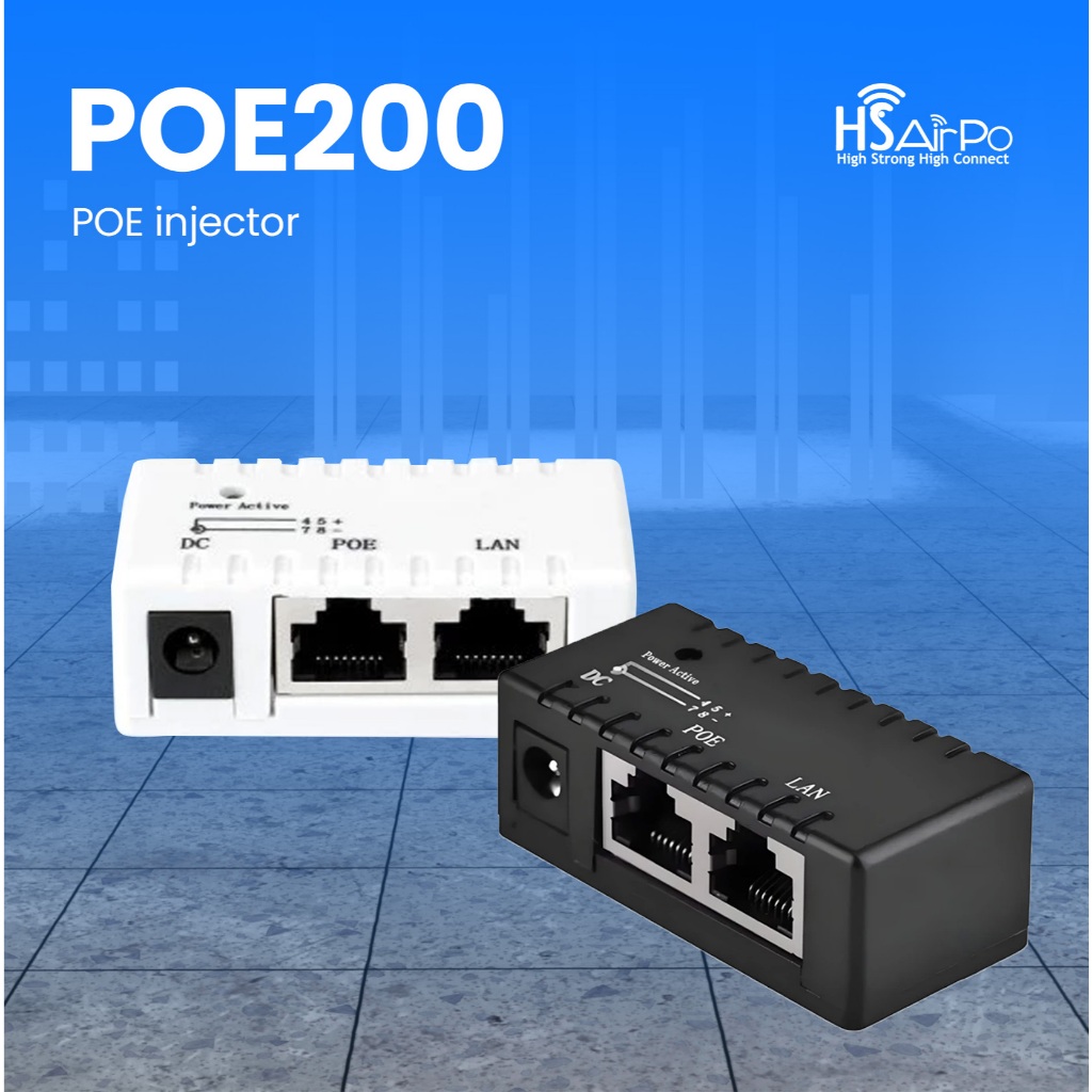 Jual HSAirPo POE Injector 1 Port Segi Empat Power Over Ethernet 10 ...