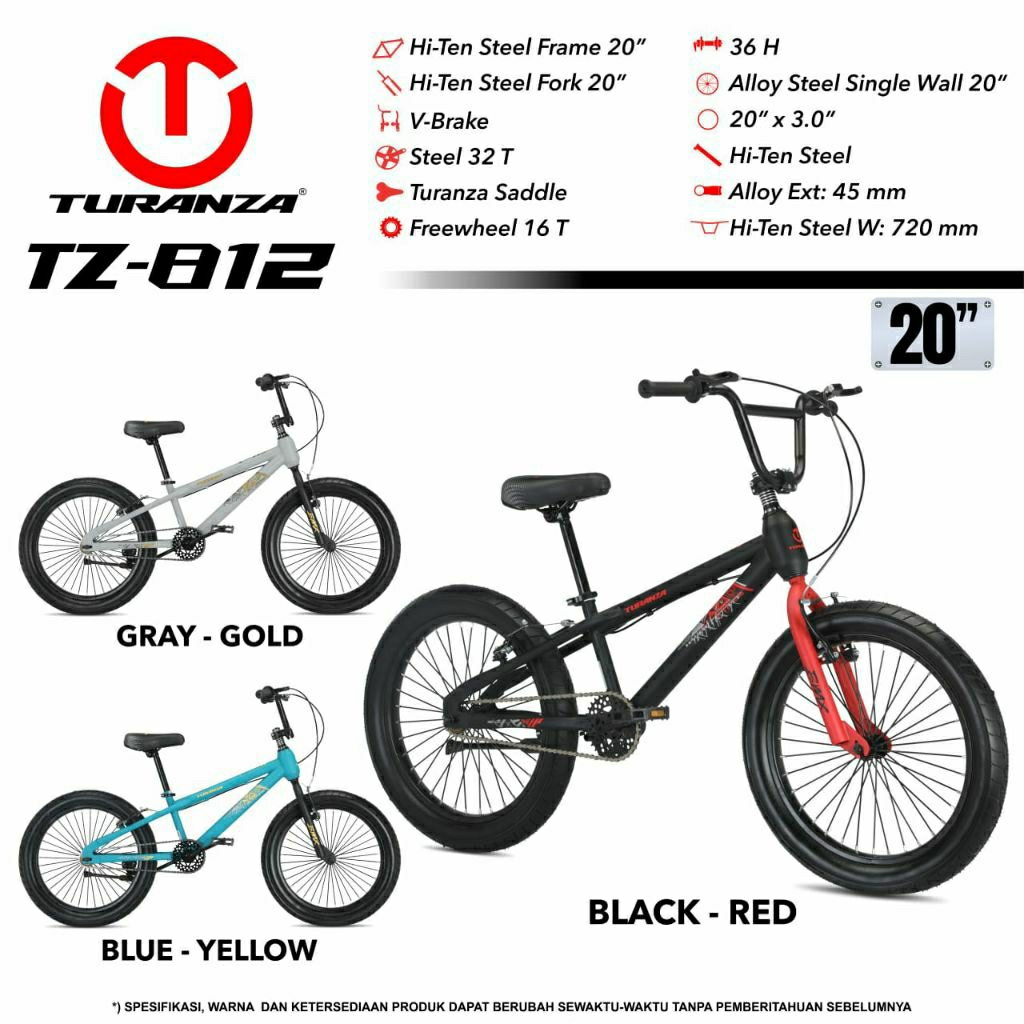Jual KRISNA JAYABIKE - JUAL SEPEDA BMX 20 TURANZA 812 | Shopee Indonesia