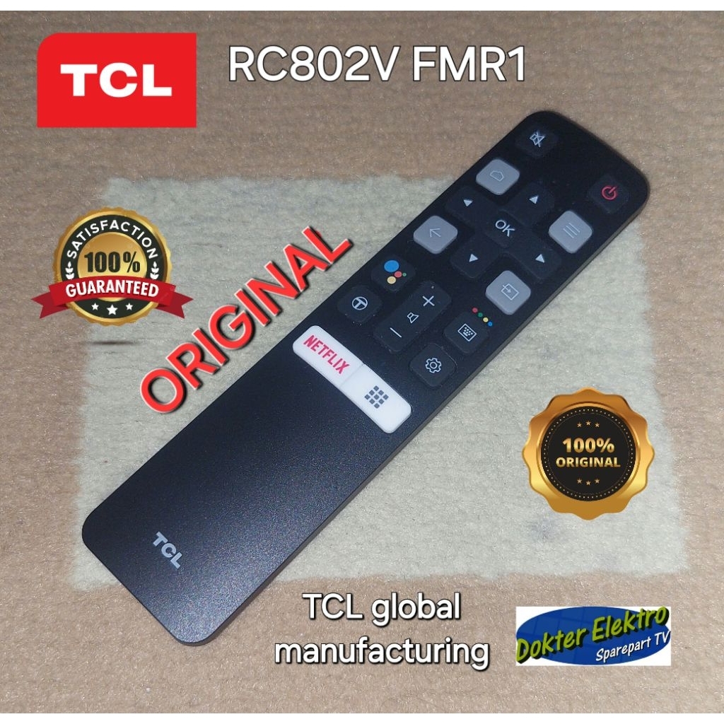 Jual REMOTE TV TCL SMART ANDROID TV NETFLIX MODEL RC802V FMR1 ORIGINAL ...