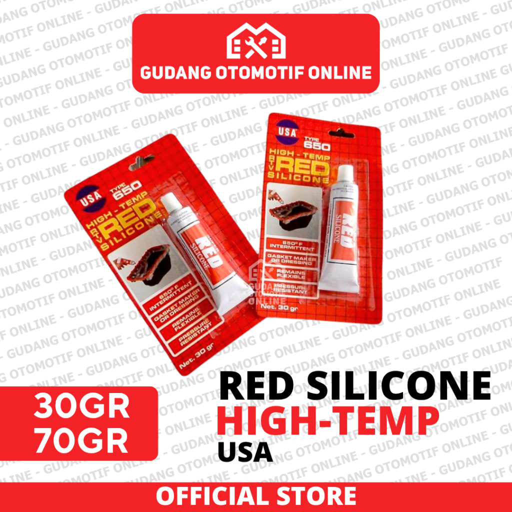 Jual Lem Red Silicone Merah Silikon USA 30GR 70GR RTV Lem Gasket Maker ...