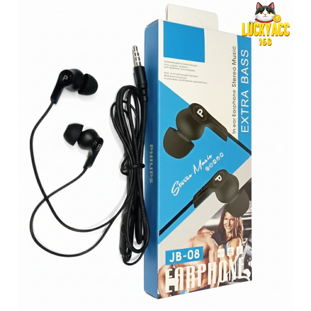 Handsfree Headset Philips JB-08 Earphone JB08 Extra Bass