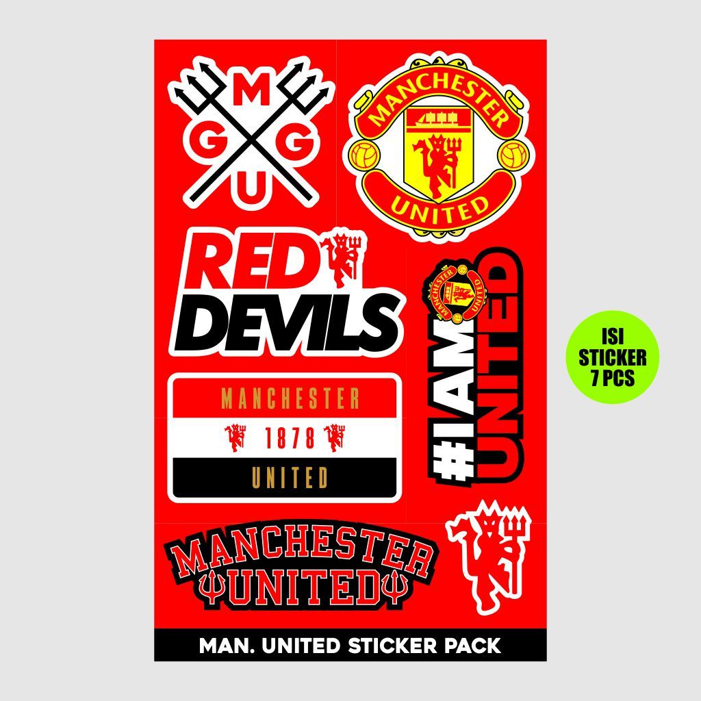Jual Stiker Pack Manchester United Sticker Estetik MU Bahan Vinyl ...