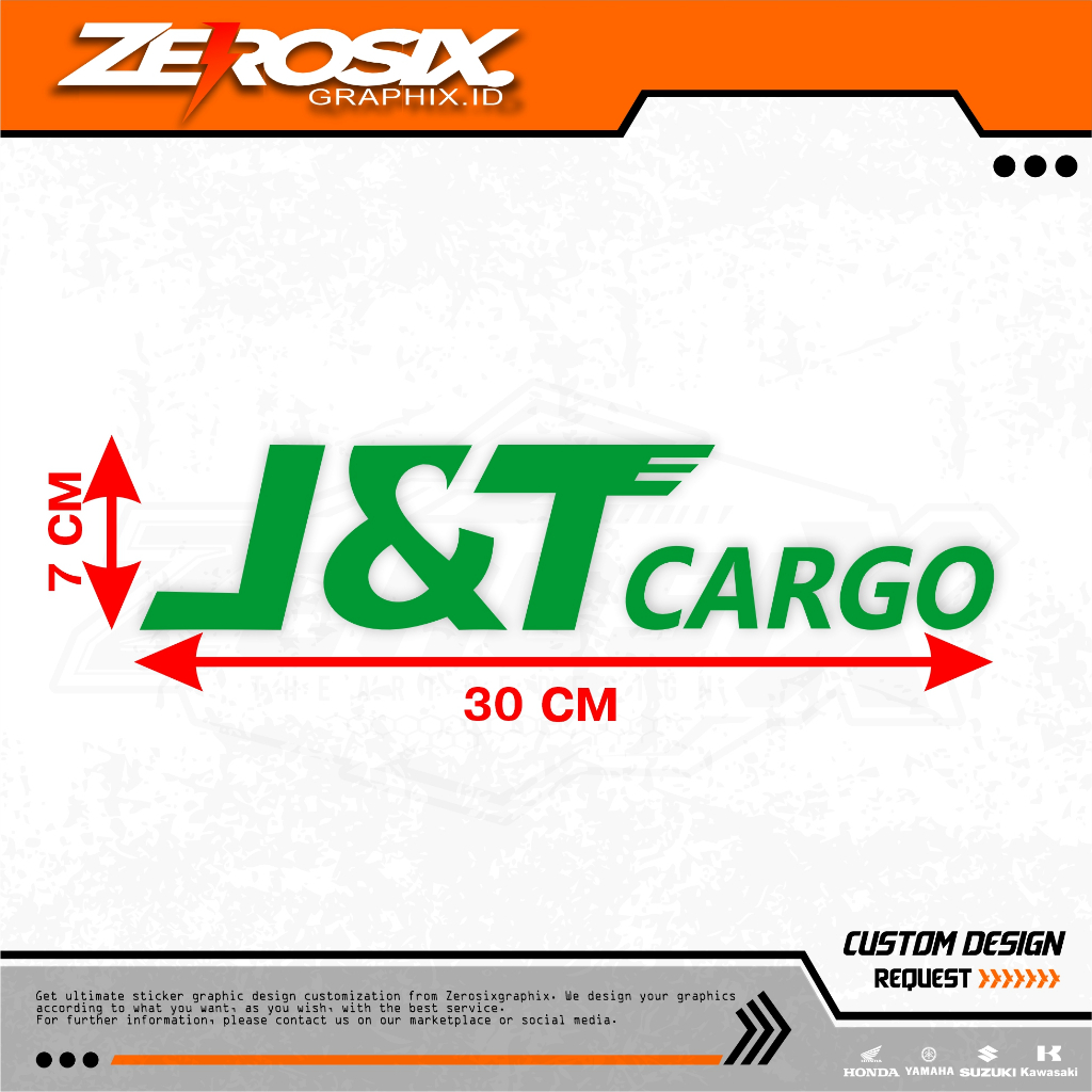 Jual STICKER CUTTING CUSTOM JNT CARGO 30 , 60 CM | Shopee Indonesia