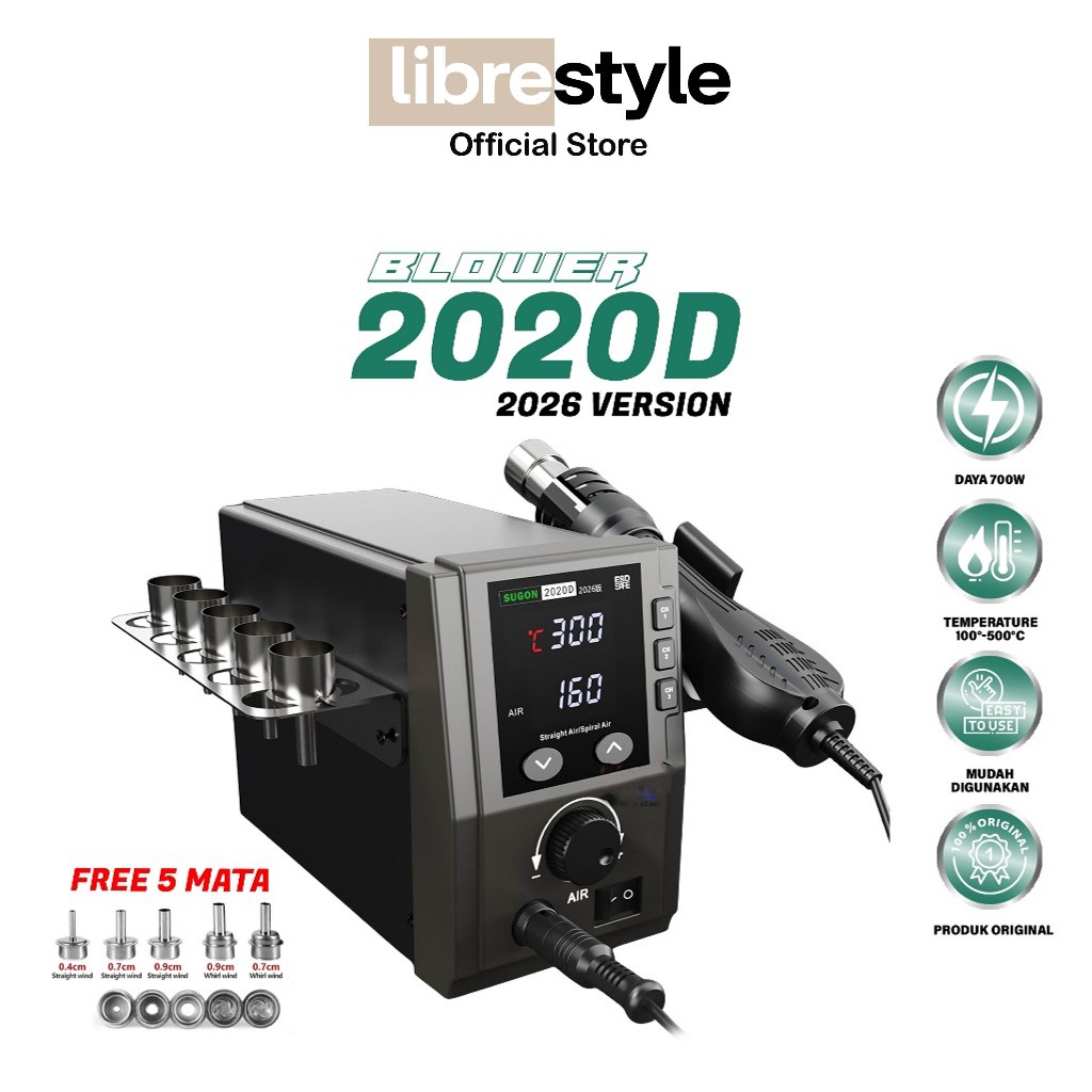 Jual Sugon 2020D Blower 2020D New Version 2026 Digital Hot Air Station ...