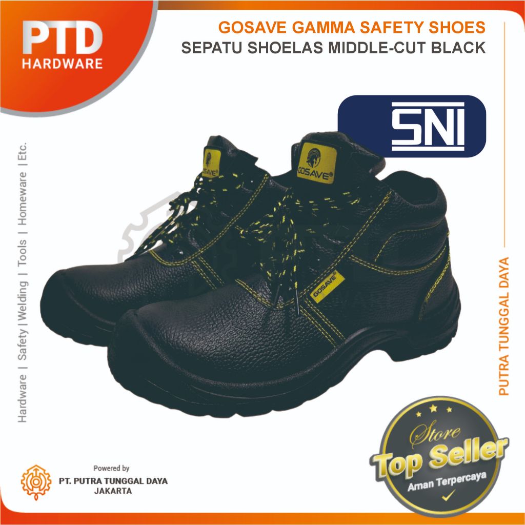 Jual Gosave Gamma Safety Shoes Sepatu Boots Middle-cut Steel Toe ...